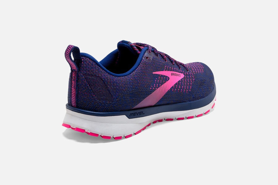 Brooks Revel 4 Road Running Shoes Womens - Blue/Pink - XPHKT-1235